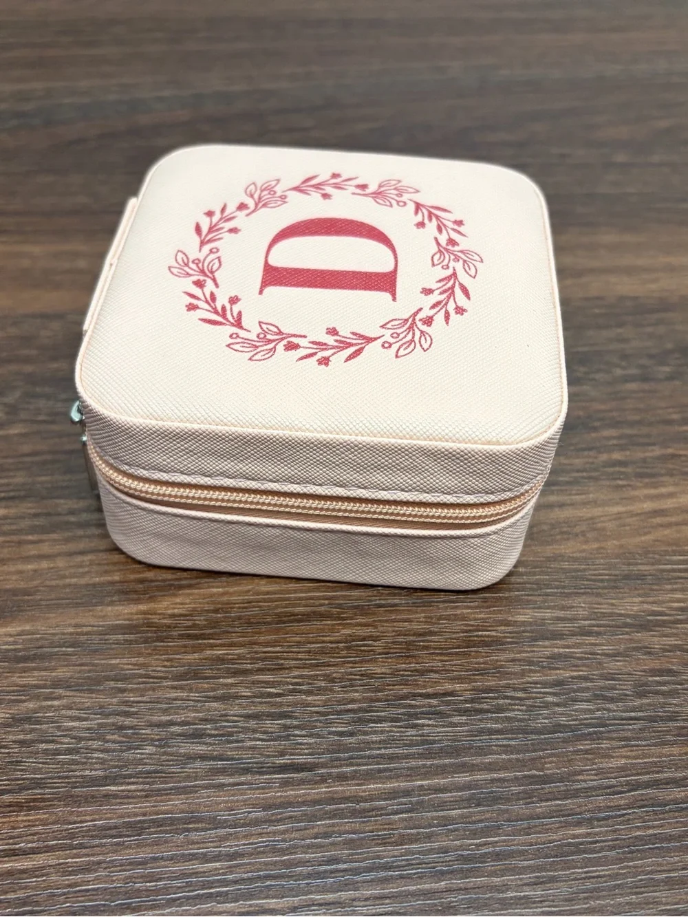 Princess pink Jewelry Case with Pink Monogram D with bracelet making supplies